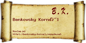 Benkovsky Kornél névjegykártya